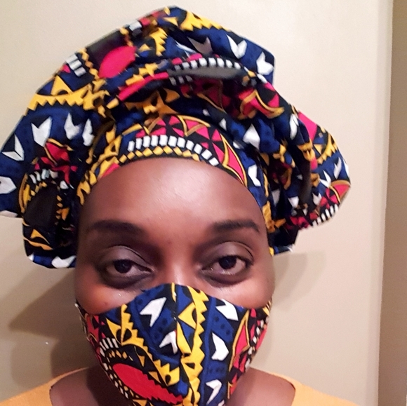 Reversible African Face Mask - Picture 2 of 16